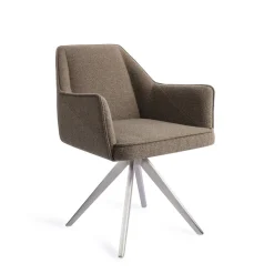 Jesper Home Beige Eetkamerstoelen|Draaibare Eetkamerstoelen|Eetkamerstoel Tome Turn Steel