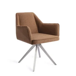Jesper Home Beige Eetkamerstoelen|Draaibare Eetkamerstoelen|Eetkamerstoel Tome Turn Steel