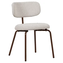 WOOOD Eetkamerstoelen Zonder Armleuning|Eetkamerstoel Travis Geweven stof