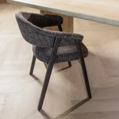WOOOD Eetkamerstoelen Met Armleuning|Eetkamerstoel Tunar Geweven stof en eikenhout