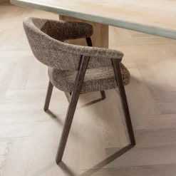 WOOOD Eetkamerstoelen Met Armleuning|Eetkamerstoel Tunar Geweven stof en eikenhout