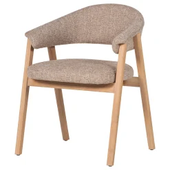 WOOOD Eetkamerstoelen Met Armleuning|Eetkamerstoel Tunar Geweven stof en eikenhout