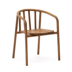 Kave Home Terrasstoelen|Eetkamerstoelen Met Armleuning|Eetkamerstoel Turqueta hout Teak