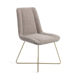 Jesper Home Beige Eetkamerstoelen|Eetkamerstoelen Zonder Armleuning|Eetkamerstoel Umedo Cross Gold