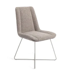 Jesper Home Beige Eetkamerstoelen|Eetkamerstoelen Zonder Armleuning|Eetkamerstoel Umedo Cross Steel