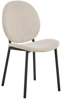 Bendt Eetkamerstoelen Zonder Armleuning|Eetkamerstoel Vic Geweven stof