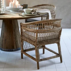 Rivièra Maison Eetkamerstoelen Met Armleuning|Eetkamerstoel Victoria Falls Rattan Naturel