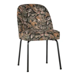 WOOOD Eetkamerstoelen Velvet / Fluweel|Eetkamerstoelen Zonder Armleuning|Eetkamerstoel Vogue Velvet Bouquet Zwart