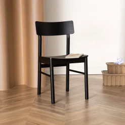 Nohr Eetkamerstoelen Zonder Armleuning|Eetkamerstoel Waylen Berkenhout, kleur Zwart