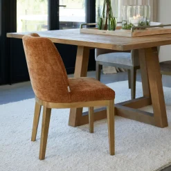 Rivièra Maison Eetkamerstoelen Zonder Armleuning|Eetkamerstoel Whistler Rubberhout en stof