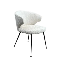 Richmond Interiors Chenille Eetkamerstoelen|Beige Eetkamerstoelen|Eetkamerstoel Xandra Chenille, kleur Crème Cru00e8me
