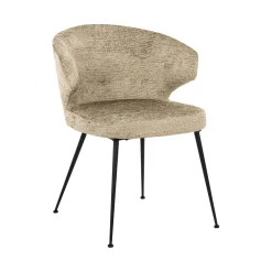 Richmond Interiors Chenille Eetkamerstoelen|Beige Eetkamerstoelen|Eetkamerstoel Xandra Chenille, kleur Desert