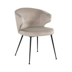 Richmond Interiors Eetkamerstoelen Velvet / Fluweel|Eetkamerstoelen Met Armleuning|Eetkamerstoel Xandra Velvet, kleur Khaki