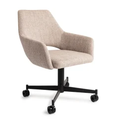 Jesper Home Beige Eetkamerstoelen|Eetkamerstoelen Met Armleuning|Eetkamerstoel Yanai Caster Black
