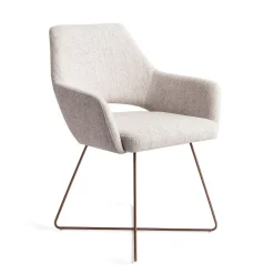 Jesper Home Beige Eetkamerstoelen|Eetkamerstoelen Met Armleuning|Eetkamerstoel Yanai Cross Rose Gold