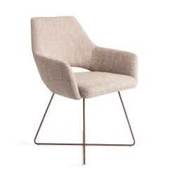 Jesper Home Beige Eetkamerstoelen|Eetkamerstoelen Met Armleuning|Eetkamerstoel Yanai Cross Rose Gold
