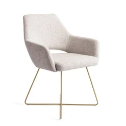 Jesper Home Beige Eetkamerstoelen|Eetkamerstoelen Met Armleuning|Eetkamerstoel Yanai Cross Gold