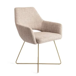 Jesper Home Beige Eetkamerstoelen|Eetkamerstoelen Met Armleuning|Eetkamerstoel Yanai Cross Gold