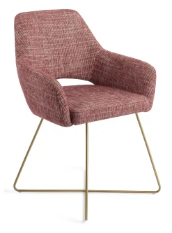 Jesper Home Beige Eetkamerstoelen|Eetkamerstoelen Met Armleuning|Eetkamerstoel Yanai Cross Gold