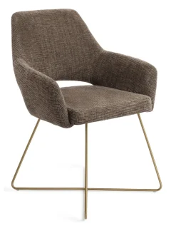 Jesper Home Beige Eetkamerstoelen|Eetkamerstoelen Met Armleuning|Eetkamerstoel Yanai Cross Gold