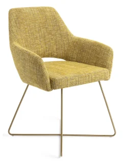 Jesper Home Beige Eetkamerstoelen|Eetkamerstoelen Met Armleuning|Eetkamerstoel Yanai Cross Gold