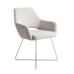Jesper Home Beige Eetkamerstoelen|Eetkamerstoelen Met Armleuning|Eetkamerstoel Yanai Cross Steel