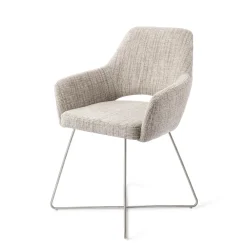 Jesper Home Beige Eetkamerstoelen|Eetkamerstoelen Met Armleuning|Eetkamerstoel Yanai Cross Steel