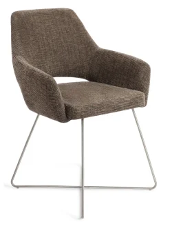Jesper Home Beige Eetkamerstoelen|Eetkamerstoelen Met Armleuning|Eetkamerstoel Yanai Cross Steel