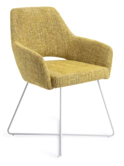 Jesper Home Eetkamerstoelen Met Armleuning|Eetkamerstoel Yanai Cross White Lemon Lines