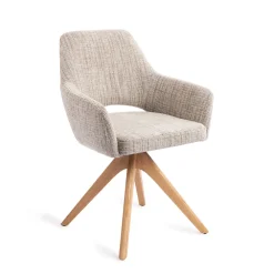 Jesper Home Beige Eetkamerstoelen|Draaibare Eetkamerstoelen|Eetkamerstoel Yanai Revolve Oak Natural