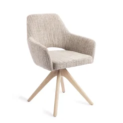 Jesper Home Beige Eetkamerstoelen|Draaibare Eetkamerstoelen|Eetkamerstoel Yanai Revolve Oak Bleach