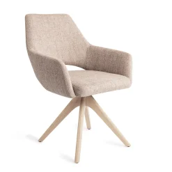 Jesper Home Beige Eetkamerstoelen|Draaibare Eetkamerstoelen|Eetkamerstoel Yanai Revolve Oak Bleach