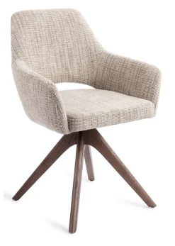 Jesper Home Beige Eetkamerstoelen|Draaibare Eetkamerstoelen|Eetkamerstoel Yanai Revolve Oak Walnut