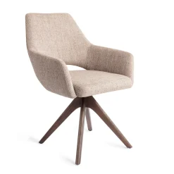 Jesper Home Beige Eetkamerstoelen|Draaibare Eetkamerstoelen|Eetkamerstoel Yanai Revolve Oak Walnut