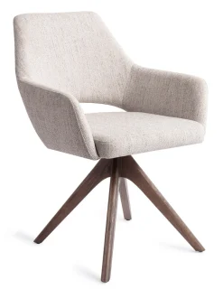 Jesper Home Beige Eetkamerstoelen|Draaibare Eetkamerstoelen|Eetkamerstoel Yanai Revolve Oak Walnut
