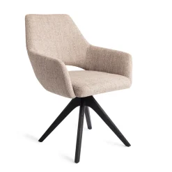 Jesper Home Beige Eetkamerstoelen|Draaibare Eetkamerstoelen|Eetkamerstoel Yanai Revolve Oak Black