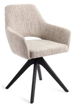 Jesper Home Beige Eetkamerstoelen|Draaibare Eetkamerstoelen|Eetkamerstoel Yanai Revolve Oak Black
