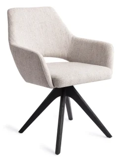 Jesper Home Beige Eetkamerstoelen|Draaibare Eetkamerstoelen|Eetkamerstoel Yanai Revolve Oak Black