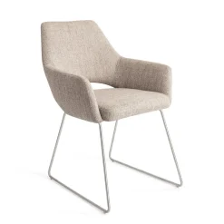 Jesper Home Beige Eetkamerstoelen|Eetkamerstoelen Met Armleuning|Eetkamerstoel Yanai Slide Steel