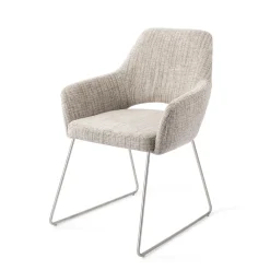 Jesper Home Beige Eetkamerstoelen|Eetkamerstoelen Met Armleuning|Eetkamerstoel Yanai Slide Steel