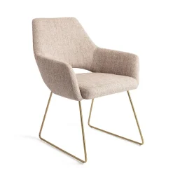 Jesper Home Beige Eetkamerstoelen|Eetkamerstoelen Met Armleuning|Eetkamerstoel Yanai Slide Gold