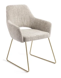 Jesper Home Beige Eetkamerstoelen|Eetkamerstoelen Met Armleuning|Eetkamerstoel Yanai Slide Gold