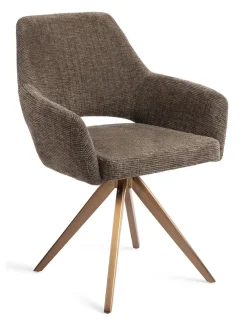 Jesper Home Beige Eetkamerstoelen|Draaibare Eetkamerstoelen|Eetkamerstoel Yanai Turn Rose Gold, Draaibaar