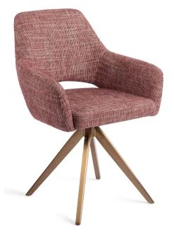 Jesper Home Beige Eetkamerstoelen|Draaibare Eetkamerstoelen|Eetkamerstoel Yanai Turn Rose Gold, Draaibaar