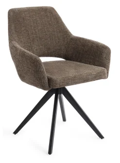 Jesper Home Beige Eetkamerstoelen|Draaibare Eetkamerstoelen|Eetkamerstoel Yanai Turn Black, Draaibaar