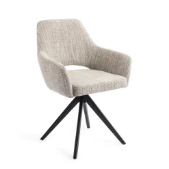 Jesper Home Beige Eetkamerstoelen|Draaibare Eetkamerstoelen|Eetkamerstoel Yanai Turn Black, Draaibaar