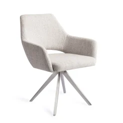 Jesper Home Beige Eetkamerstoelen|Draaibare Eetkamerstoelen|Eetkamerstoel Yanai Turn Steel, Draaibaar