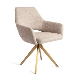 Jesper Home Beige Eetkamerstoelen|Draaibare Eetkamerstoelen|Eetkamerstoel Yanai Turn Gold, Draaibaar