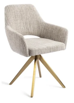 Jesper Home Beige Eetkamerstoelen|Draaibare Eetkamerstoelen|Eetkamerstoel Yanai Turn Gold, Draaibaar