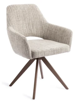 Jesper Home Beige Eetkamerstoelen|Draaibare Eetkamerstoelen|Eetkamerstoel Yanai Turn Brown